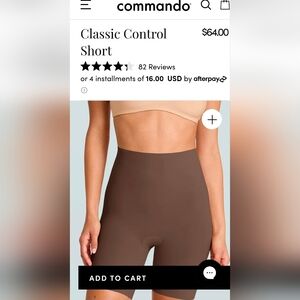 NWT Commando Women's Classic Control Shapewear Shorts - Mocha